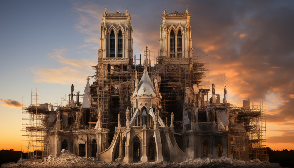 La reconstruction de la cathédrale Notre Dame de Paris